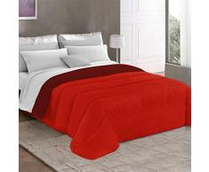 Petti Artigiani Italiani Trapunta, Microfibra, Bordeaux/Rosso, Piazza e Mezza Maxi (240x260 cm)