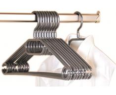 Kesper 16812 - Set di 10 grucce Appendiabiti in plastica, ampiezza: 40 cm, Colore: Grigio