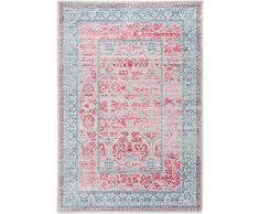 benuta Visconti Tappeto, Fibra Sintetica, Grigio/Rosa, 80 x 150 cm