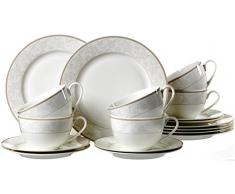 Ritzenhoff & Breker Servizio da tavola Isabella, 12Â Pezzi, in Fine Porcellana, Colore Bianco, con Decorazioni, Porcellana fine, WeiÃ mit ornamenten, 37 x 26 x 25 cm