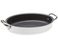 Pentole Agnelli ALSA120S30 Tegame Ovale con Maniglie, Alluminio, Argento, 30 cm