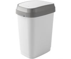 Kis Dual Swing Bin M - Pattumiera Basculante Per Sacchetto Da 25 Lt, Doppia Opzione Di Apertura - 26X37,5X48,5H Bianco
