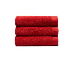 Home Basic - Set 3 Asciugamani: ospite 33x50 cm, Viso 50x100 cm e Telo 100x150 cm, Colore Rosso