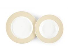 Excelsa Fascia Servizio Piatti 12 Pezzi, Ceramica