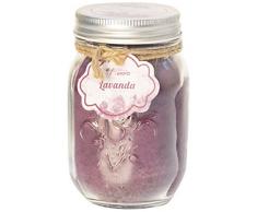 Candele DAurora Anna Candela Profumata in Giara di Vetro Colorato, Cera, Viola, 8x8x13.5 cm