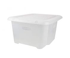 Allibert 187876 - Contenitore Handy in Polipropilene con Coperchio, 25 l, Trasparente