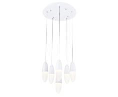 Homemania Lampada A Sospensione Dima E27, 5 W, Bianco, 40x40x120 cm