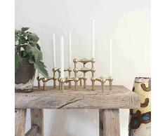 Stoff Nagel Candelabro in Metallo Dorato, 6,5 x 10,2 cm