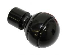 Gardinia Terminale per aste per tende, 2 x UnitÃ sferiche, Serie Chicago, Metallo, Nero, Diametro 20 mm
