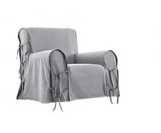 Home Style France - Copripoltrona, Cotone, 90 x 80 x 1 cm, Cotone, Grigio, 90x80x1 cm