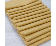 Linenme - Tovaglioli in cotone e lino Paula, 49 x 49 cm, 12 pz, colore giallo senape