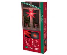 Konstsmide 2982-550 - Lampada a stella di carta rossa, con cavo e interruttore, lampadina non inclusa, E14-230 V