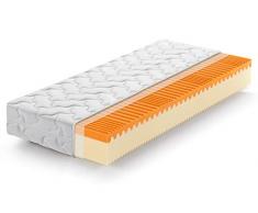 Marcapiuma - Materasso Piazza e Mezza Memory Bio Soia 120x195 Alto 20 cm - Sunrise Plus - H2 Medio/Rigido Dispositivo Medico 7 Zone Rivestimento Silver sfoderabile Antiacaro Anallergico Made in Italy