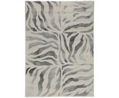 benuta - Tappeto Justin, in Fibra Sintetica, Fibra Sintetica, Nero/Bianco, 120 x 170 x 0.02 cm