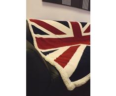 Rapport Pile Morbidissimo Stampa Union Jack Coperta copridivano o copriletto, Rosso/Bianco/Blu