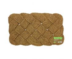 JVL - Zerbino per interni, in fibra di cocco naturale, fatto a mano, 45 x 75 cm, stile a corda annodata, biodegradabile, colore: marrone