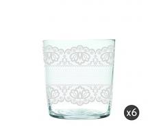 Excelsa Pizzo Set Bicchieri Acqua, Vetro, Bianco