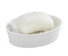 Wenko 19735100 Porta sapone Vetto bianco, Materiale plastico, 13.3 x 3.6 x 9.7 cm, Bianco
