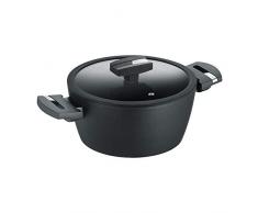 Berndes Balance Induction Enduro Kochtopf 20 cm Casseruola con Coperchio, 2.5 Litri, Alluminio Forgiato, Nero