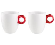 Guzzini Gocce Set 2 Bicchieri Mug, Porcellana, Rosso, 2 unitÃ 