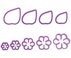 Decora Confezione Tagliapasta Gardenia, Plastica, Viola, 9 Pezzi