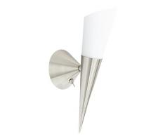 Trio Leuchten Trio 2502211-07 Lampada da Parete con Interruttore in Vetro Opale Nichel Opaco 60 W, 40 cm