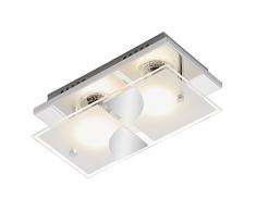 Briloner Leuchten 3597Â âÂ 028Â A +, plafoniera LED, 2Â x LED GU10, 3Â W, 250Â lumen, vetro parzialmente opacizzato, rettangolare, metallo, 24Â x 12Â x 9Â cm