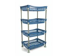 Galileo Casa Carrello Cucina Rettangolare 4 Ripiani, Blu