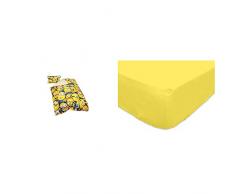 Copripiumino Set Letto Cotone Un Mare di Minions Cattivissimo Me Minion 135x200cm & Soleil docre Lenzuolo con Angoli 90 x 190 cm in Cotone Tinta Unita Giallo