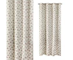 Eurofirany ZAS/Mandy/K + FIOL Tenda Occhielli Mandy con Fiori, Poliestere, Viola, 0,02Â x 140Â x 250Â cm
