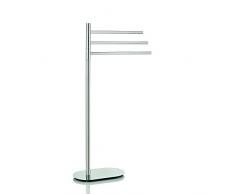 kela Set da Bagno, in Acciaio Inox/Vetro, MOD. Lucido Porta Asciugamani, Argento Lucido, 92,5 cm Grigio Acciaio