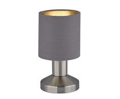 Trio Leuchten Garda Lampada da Tavolo 40 W, Nickel Matt/Grau/Gold
