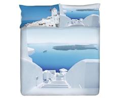 Gabel Planet Santorini Completo Copripiumino, 100% Cotone, Piazza e Mezza, 200 x 205 cm