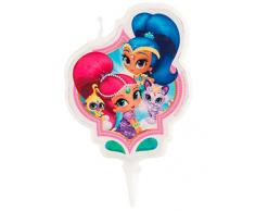 SHIMMER AND SHINE 346203 - Candela in Ceramica 2D, Cera, Multicolore, 5 x 2 x 8 cm