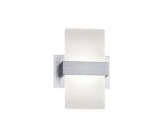 Trio Leuchten Trio 274670105 Platon Lampada LED da Parete, Alluminio Spazzolato, Acrilico Bianco