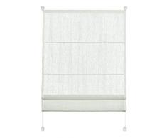 GARDINIA Tenda romana con morsetto, Trama intrecciata, Trasparente, Kit di montaggio incluso, EASYFIX Tenda romana a due binari, Bianco, 90 x 140 cm (LxA)