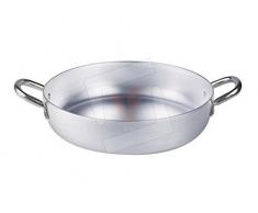 Pentole Agnelli PCMX01038 Tegame Alluminio 2 Maniglie, Inox, 38 cm