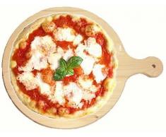 Casalinghi Legno Lupiani LUP061 Tagliere Pizza Tondo con Manico, Multicolore