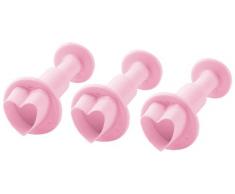 Guardini Voglia di Cake Design Set Tagliapasta con Espulsore Cuore, Rosa, 3 unitÃ
