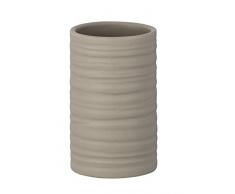 Wenko ceramica portaspazzolino Mila Sand, Marrone, 6.5Â x 6.5Â x 10.5Â cm