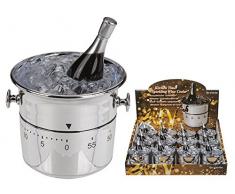 Out of the blue 71/3118 Timer in plastica, Secchiello del Ghiaccio per Spumante, Argento