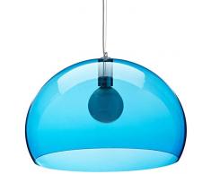 Kartell 9030K1 FL/Y Lampada, Blu petrolio trasparente, Alluminio, energy saving, madreperla