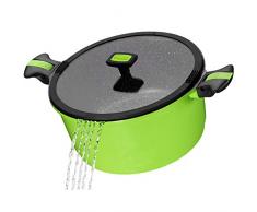 STONELINE 16461Â Imagination pentola a induzione, 28Â cm, con austauschbarenund Manici Rimovibili, Coperchio in Vetro, pentole, Alluminio, Verde