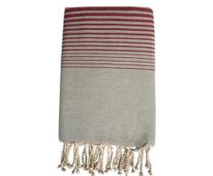 HR Decoraction Lola Asciugamano da Spiaggia, Cotone, Rosso, 200Â x 100Â x 0.5Â cm