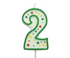 PME CA042 Candela Numero 2 Grande, Cera, Verde, 6.3 cm