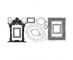 RoomMates RMK2055GM-Adesivi per muro, motivo cornici per foto colore: argento e Nero