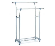 Zeller, Guardaroba Appendiabiti con rotelle, 2 pz, Argento (Silber)