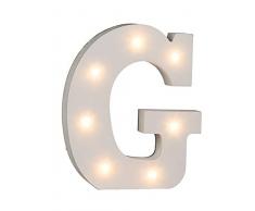 Out of the Blue, Lampada lettera G in legno, con 7 LED