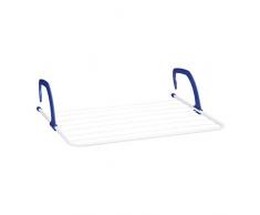 Relaxdays 4,8 m Stendibiancheria da Appendere, Stendino da Termosifoni e Balcone, Spazioso, Spazio Stenditura Totale 4.8 M, Acciaio, Bianco, 18 x 64 cm