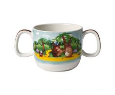 Villeroy & Boch ChewyS Treasure Hunt Tazza per Bambini, 180 ml, con 2 Manici, Porcellana Premium, Bianco/Multicolore